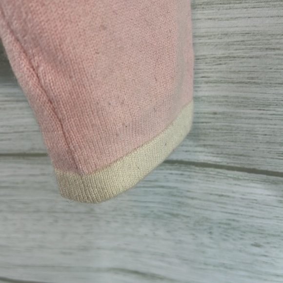 Charter Club 2 ply Cashmere Pink/White Cardigan Sweater • MEDiUM - Picture 7 of 8